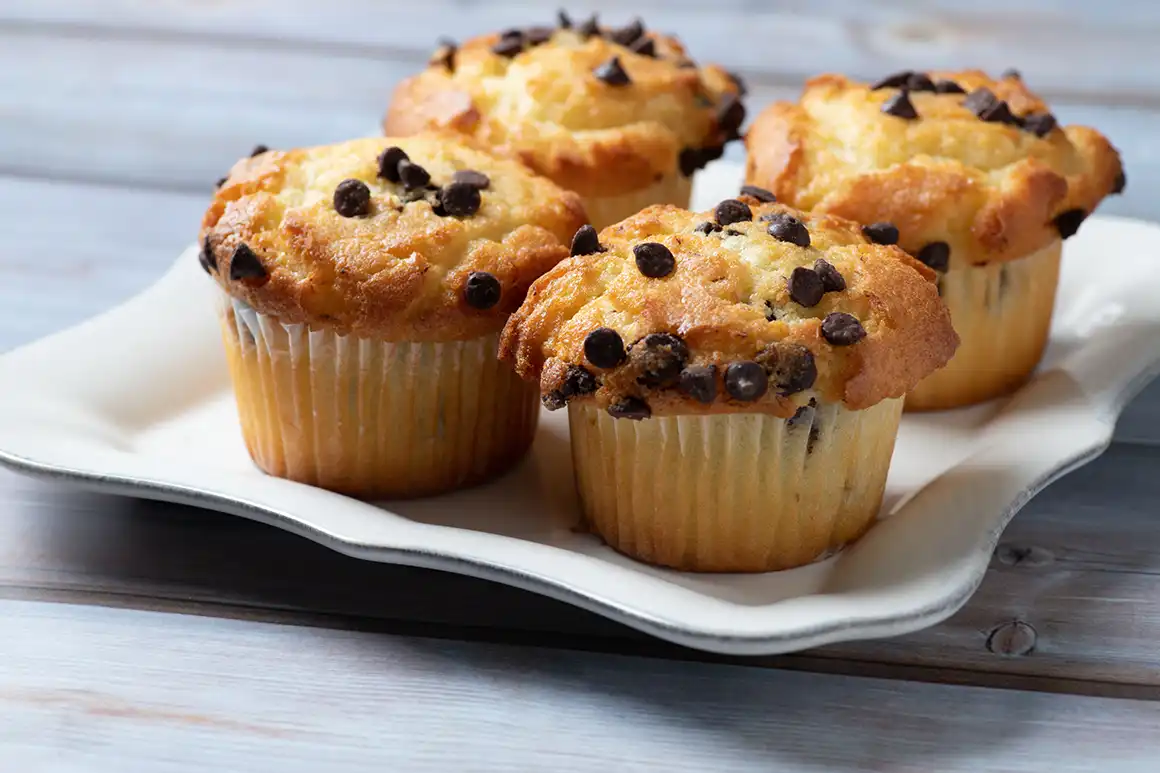 Magdalenas con pepitas de chocolate