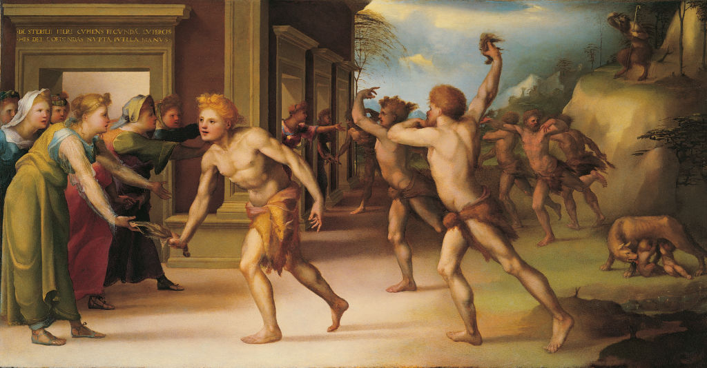 Pintura de la celebració de les Lupercals, en honor del déu Faune