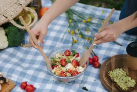 Dieta saludable al aire libre.