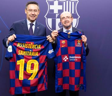 El Dr. Ignacio Orce, presidente de Assistència Sanitària, fue el encargado de presentar el acuerdo junto al presidente del FC Barcelona, Josep Maria Bartomeu. 