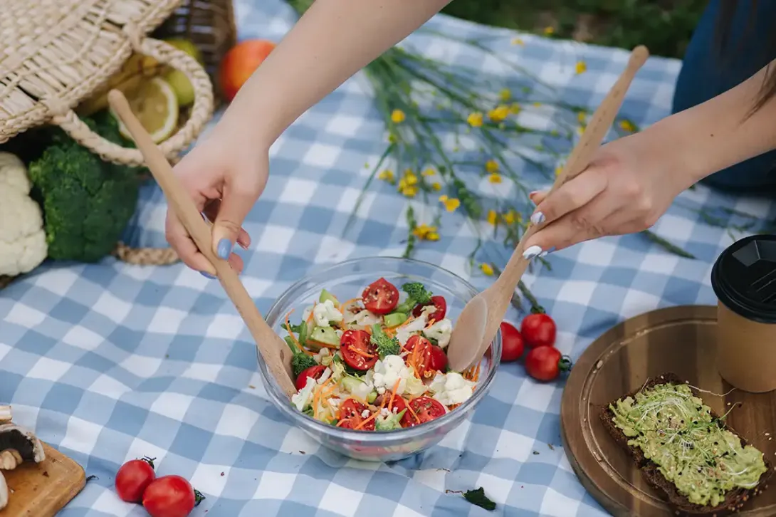 Dieta saludable al aire libre.
